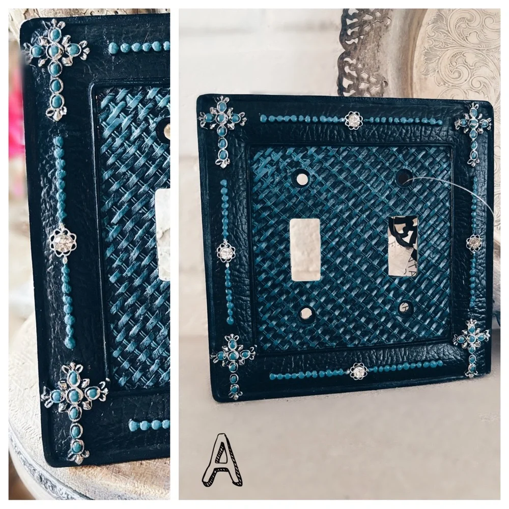 Western Tooled Light Switch Cover Plate Aztec Boho Choice of  A,B or C